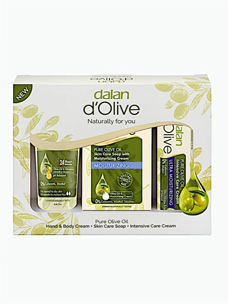 Dalan D’Olive Medium Gift Pack ( Moisturizer 75 ml+ Moisturizing Bar 100 g + Intensive Care Cream 20 ml)